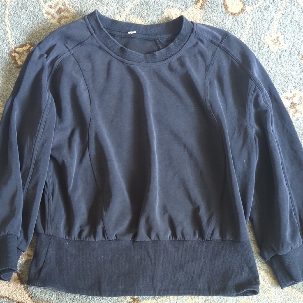 Washed Black Cropped Sweatshirt